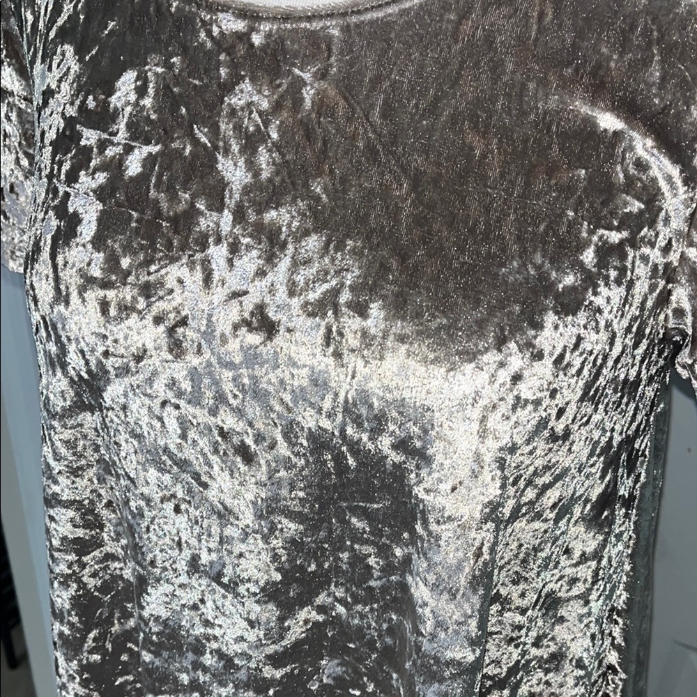 Brown Velvet Short Sleeve Dress - Picture 3 of 4